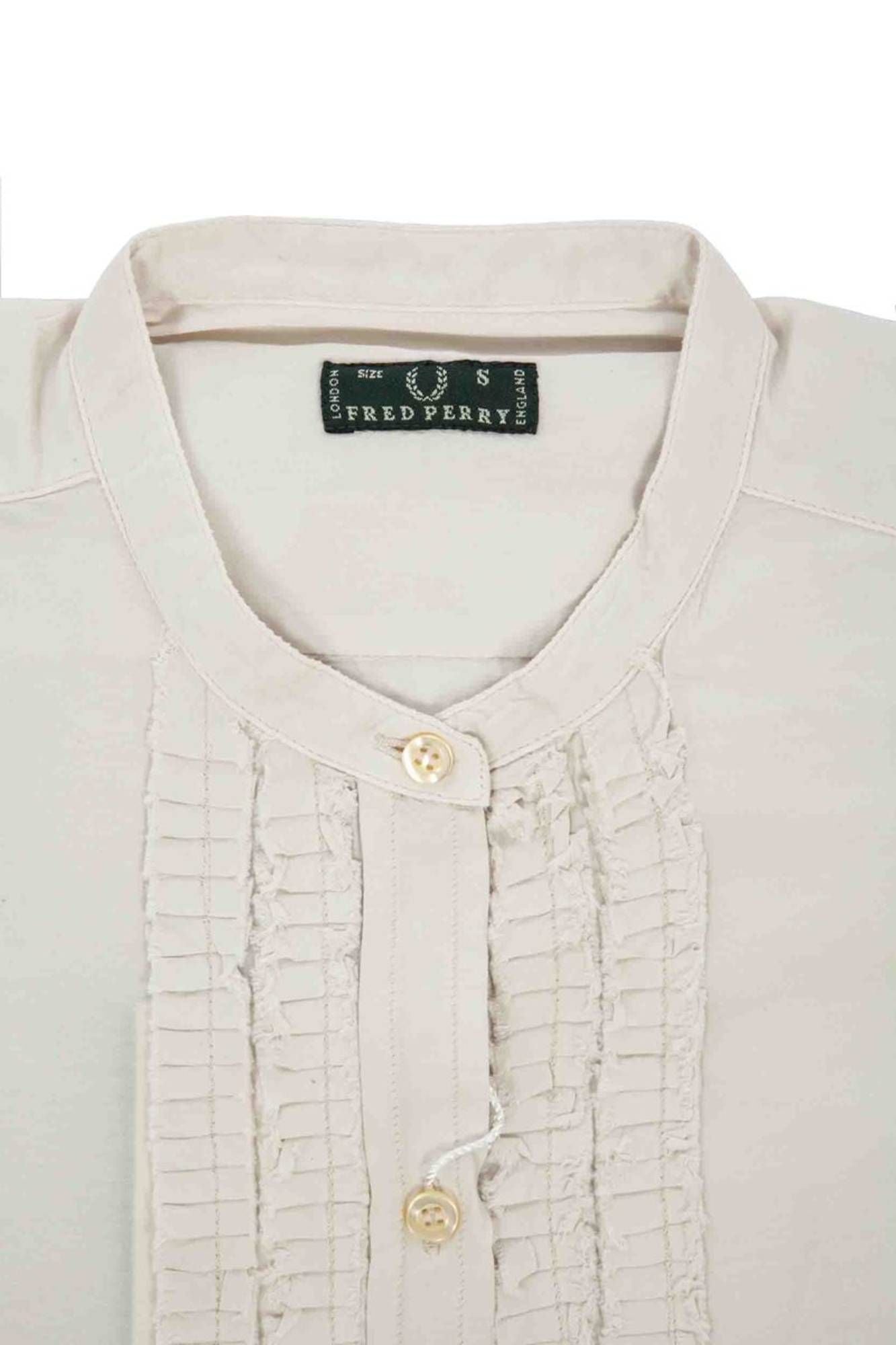 FRED PERRY CAMICIA MANICHE LUNGHE DONNA BEIGE""