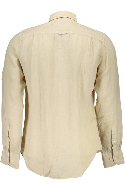 Gant Camicia Maniche Lunghe Uomo Beige