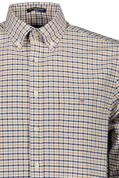 Gant Camicia Maniche Lunghe Uomo Beige