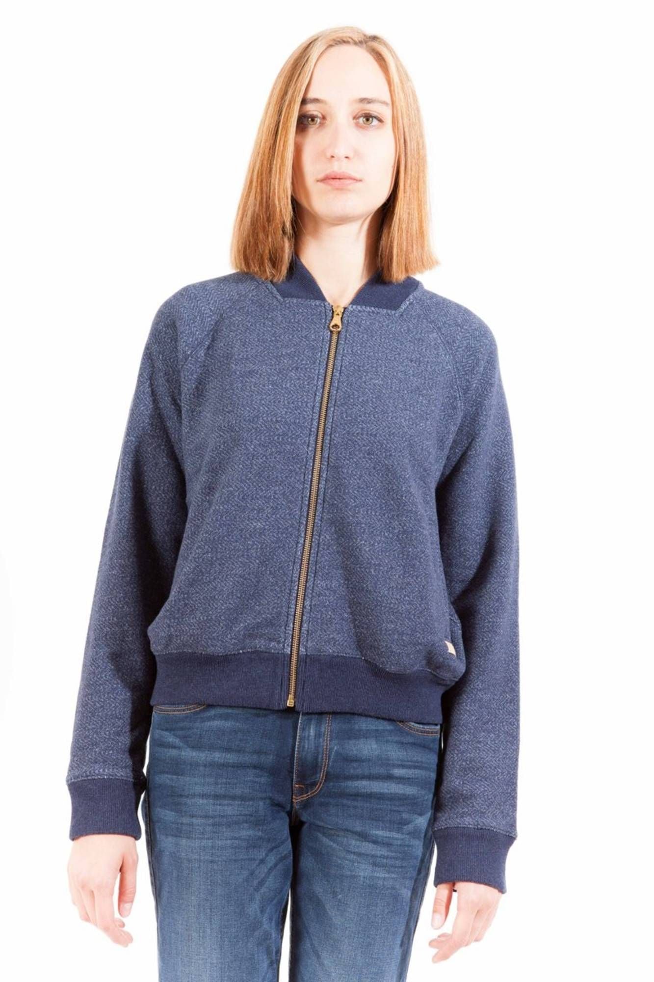 Gant Felpa Con Zip Donna Blu