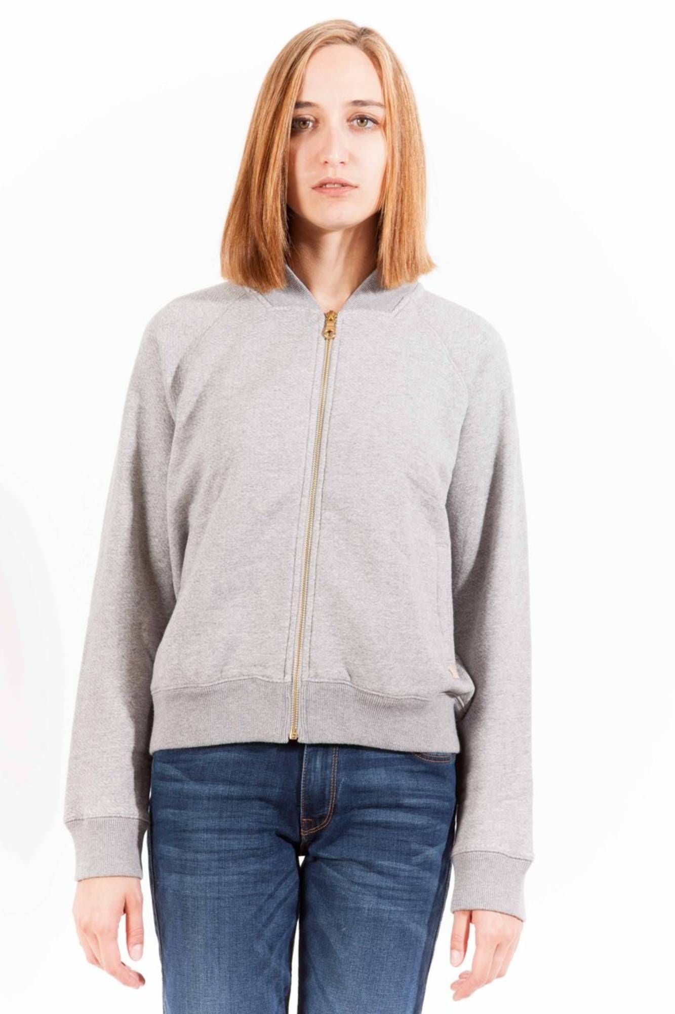 Gant Felpa Con Zip Donna Grigio