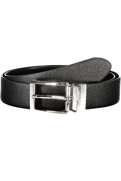 GUESS JEANS CINTURA IN PELLE UOMO NERO
