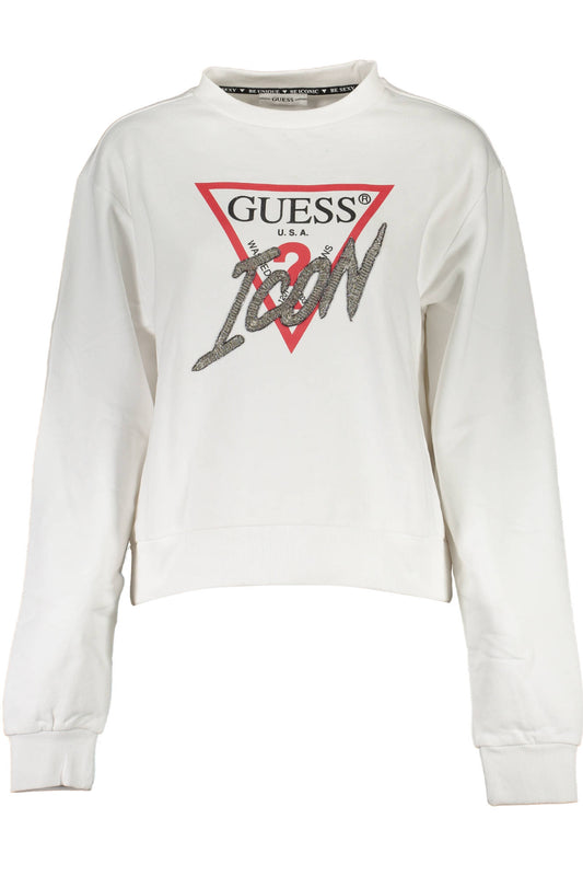 Guess Jeans Felpa Senza Zip Donna Bianco