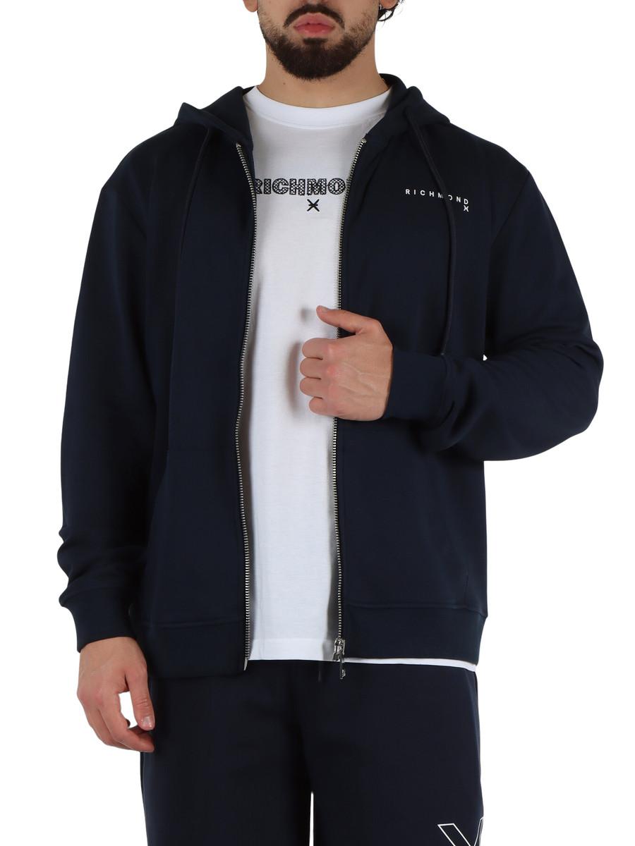 John Richmond felpa con zip e cappuccio Chioselia nero