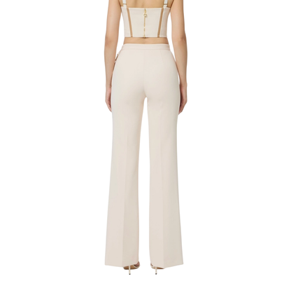 Elisabetta Franchi pantaloni a zampa in crepe panna