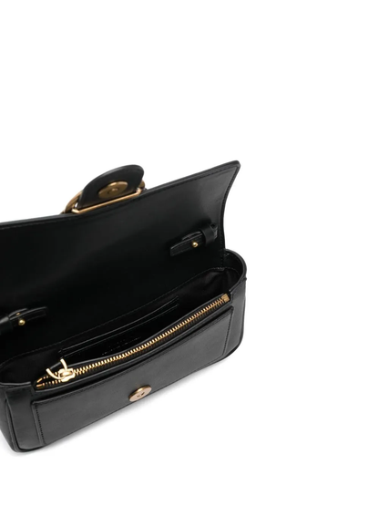 Pinko borsa a tracolla Love One Pocket in pelle con borchie nero oro