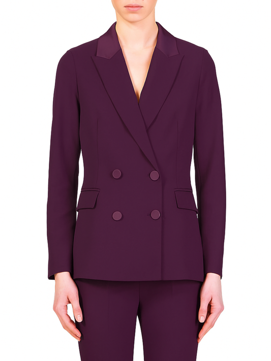 Vicolo giacca blazer doppiopetto color prugna