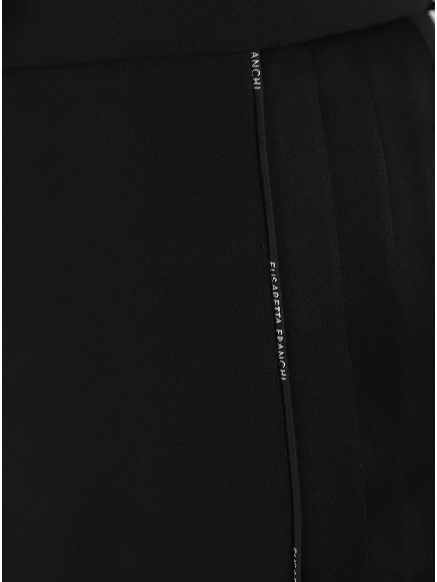 Elisabetta Franchi pantaloni slim con dettagli satin nero