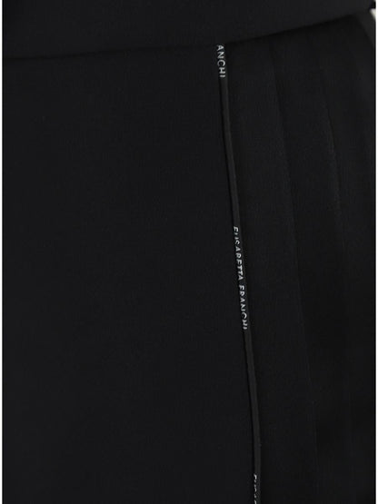 Elisabetta Franchi pantaloni slim con dettagli satin nero