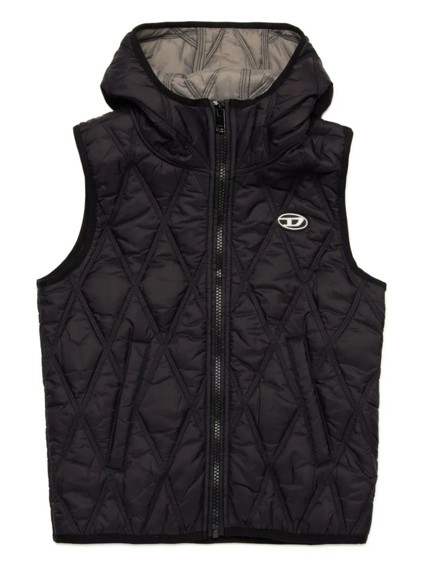 Diesel gilet imbottito con cappuccio Jfossir nero