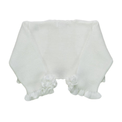 MIMILU' Coprispalle a manica lunga con applicazioni floreali Bianco