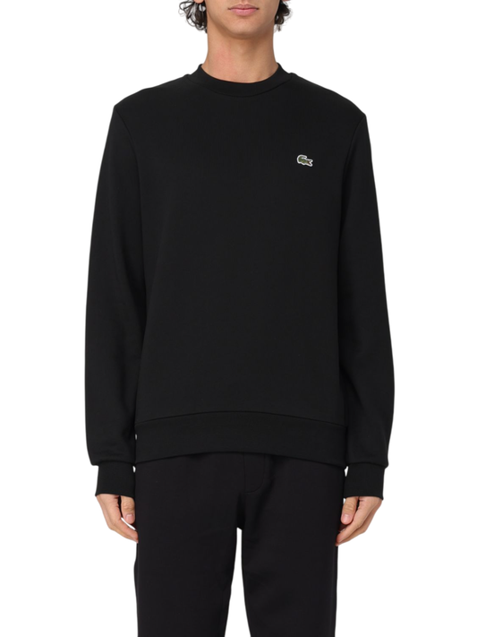 Lacoste felpa girocollo in cotone nero