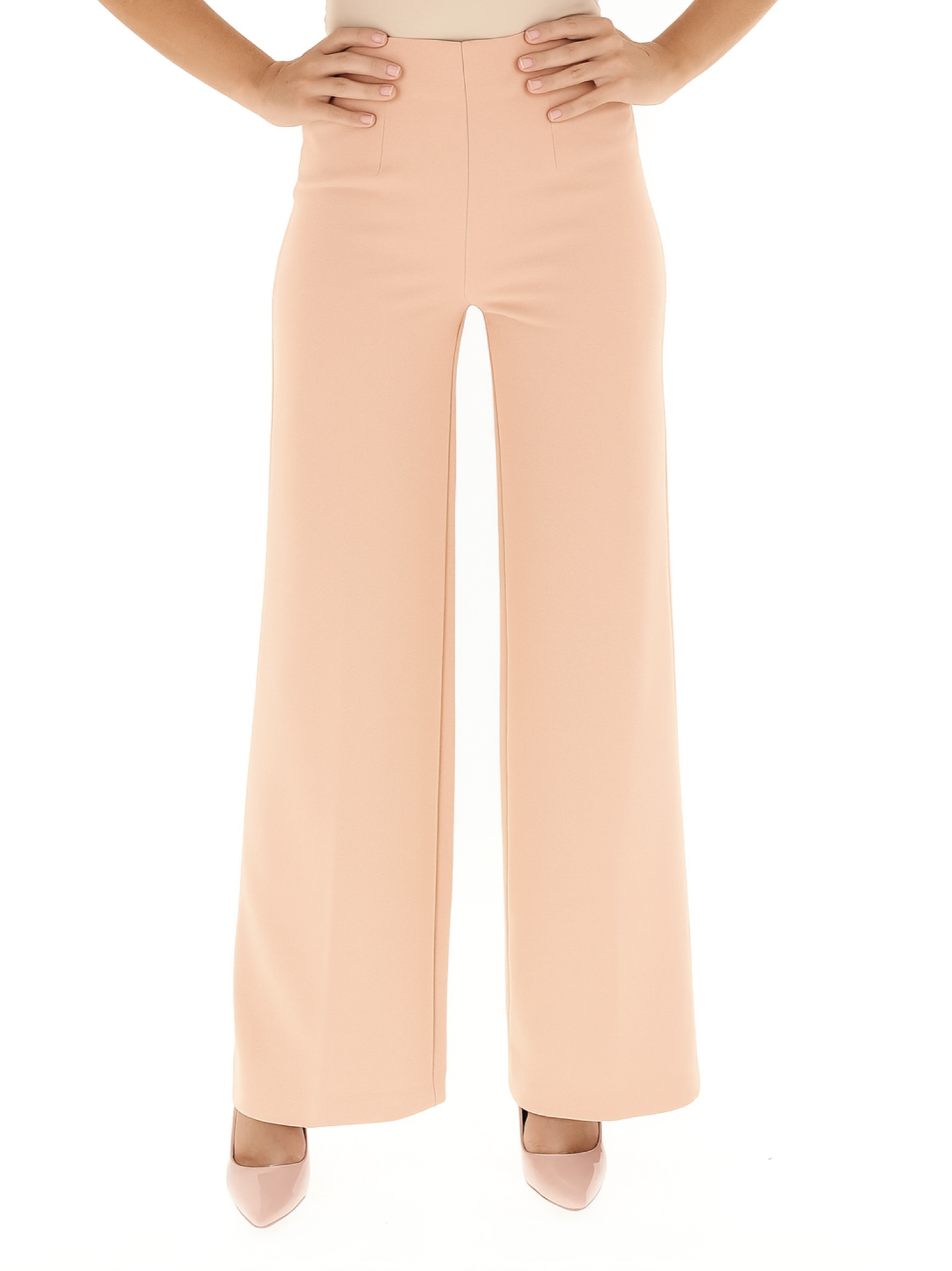 Vicolo pantaloni palazzo in crepe rosa