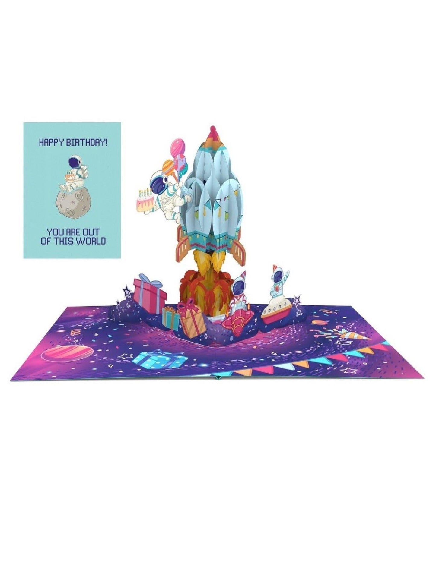 Origamo biglietto di auguri Space birthday