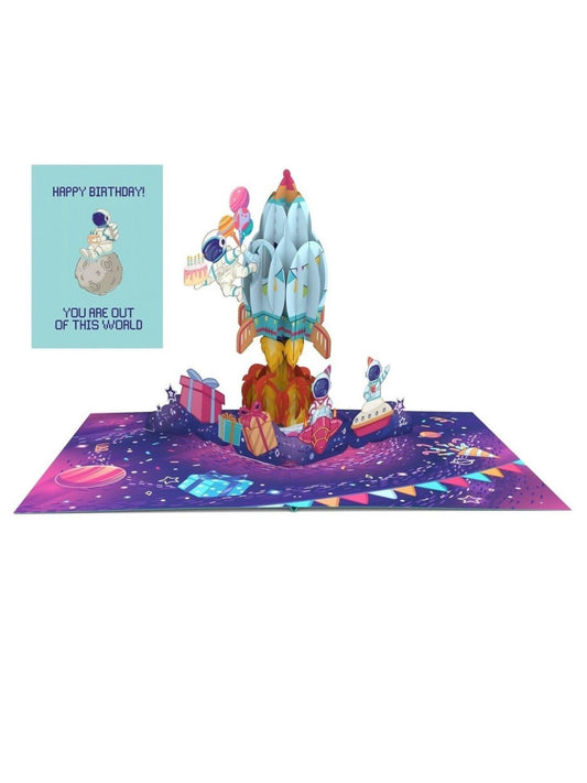 Origamo biglietto di auguri Space birthday