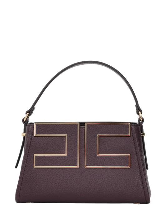 Elisabetta Franchi borsa in ecopelle con logo borgogna