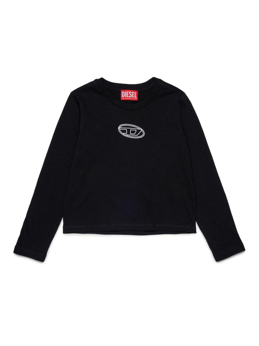 Diesel T-shirt manica lunga in jersey nero