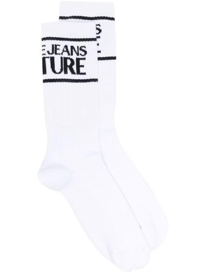 Versace Jeans Couture calzini in spugna con logo bianco