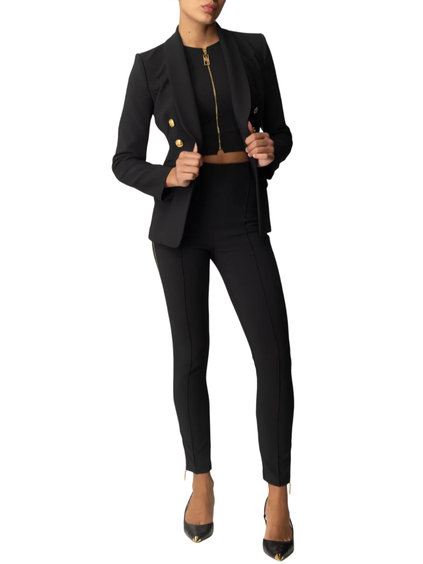 Elisabetta Franchi giacca blazer doppiopetto nero