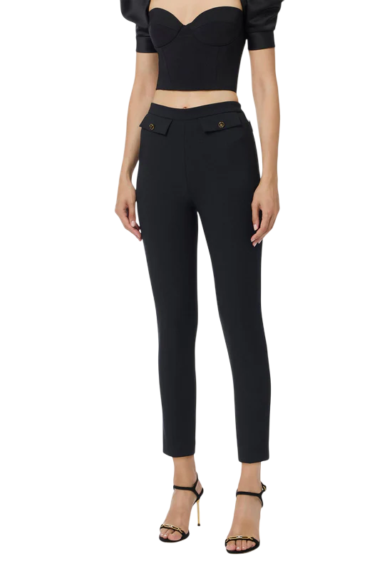 Elisabetta Franchi pantaloni slim in crepe nero