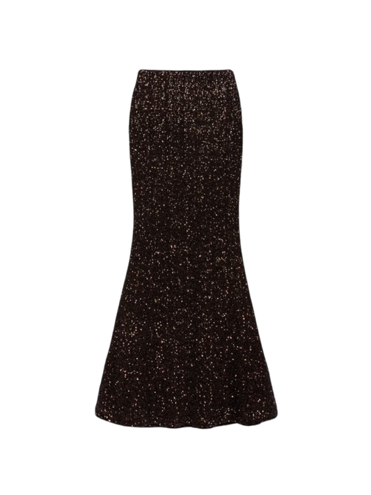 Aniye By gonna lunga Luxy con paillettes marrone