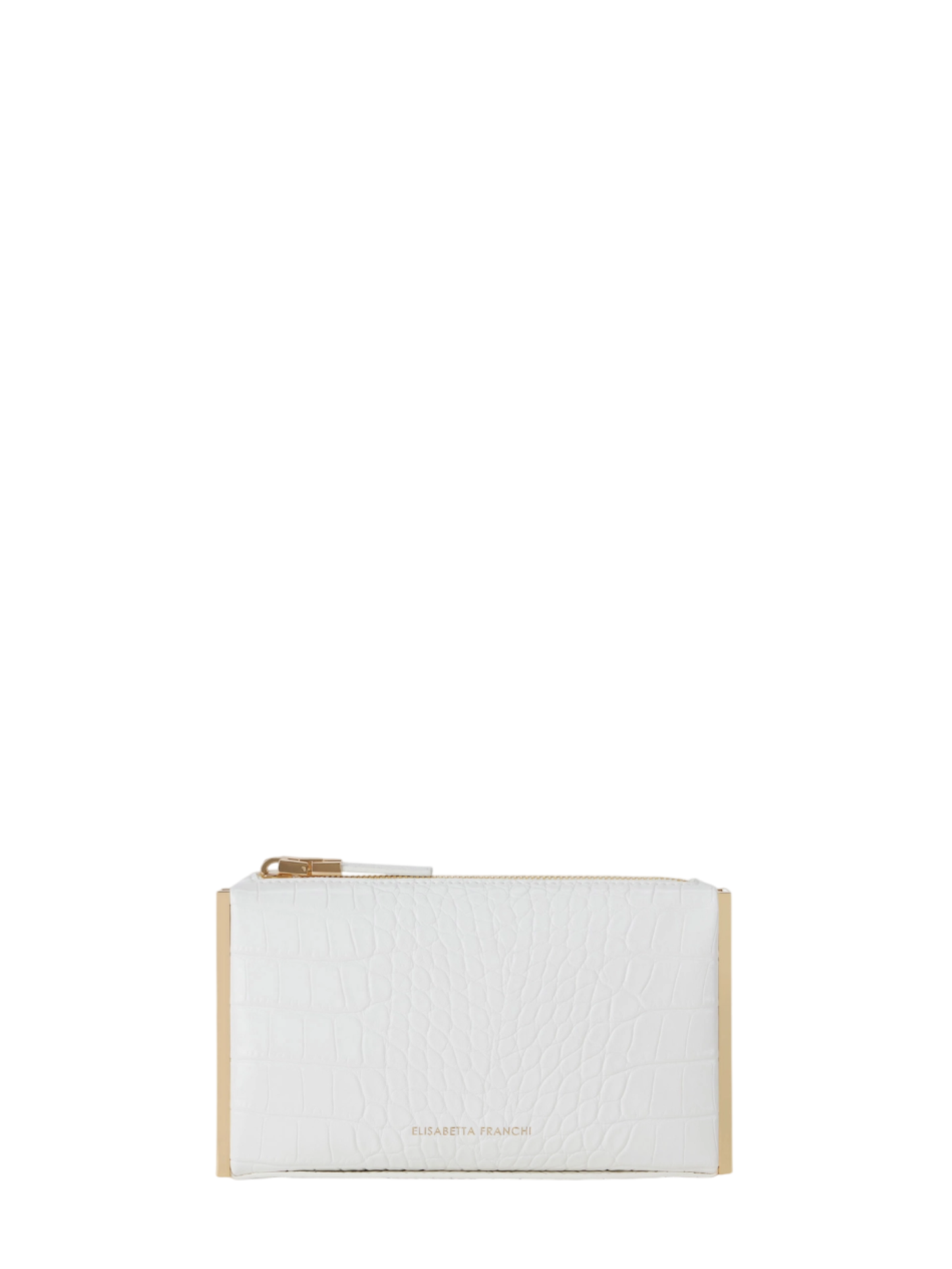 Elisabetta Franchi clutch in ecopelle coccodrillo bianco