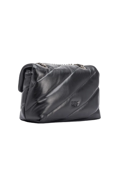 Pinko borsa Love Bag Puff Classic in pelle trapuntata nero argento