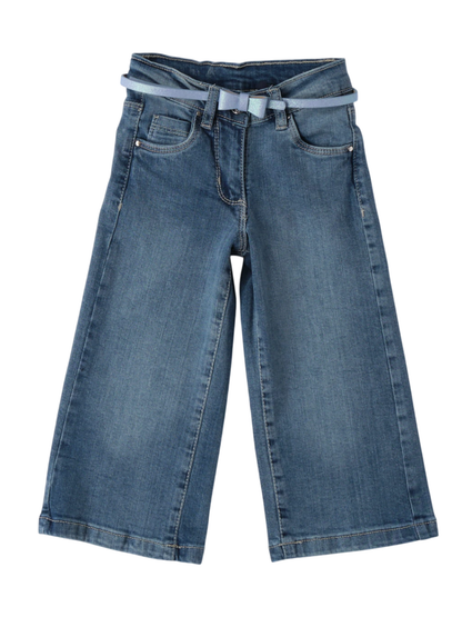 iDo jeans gamba larga con cintina lavaggio blu
