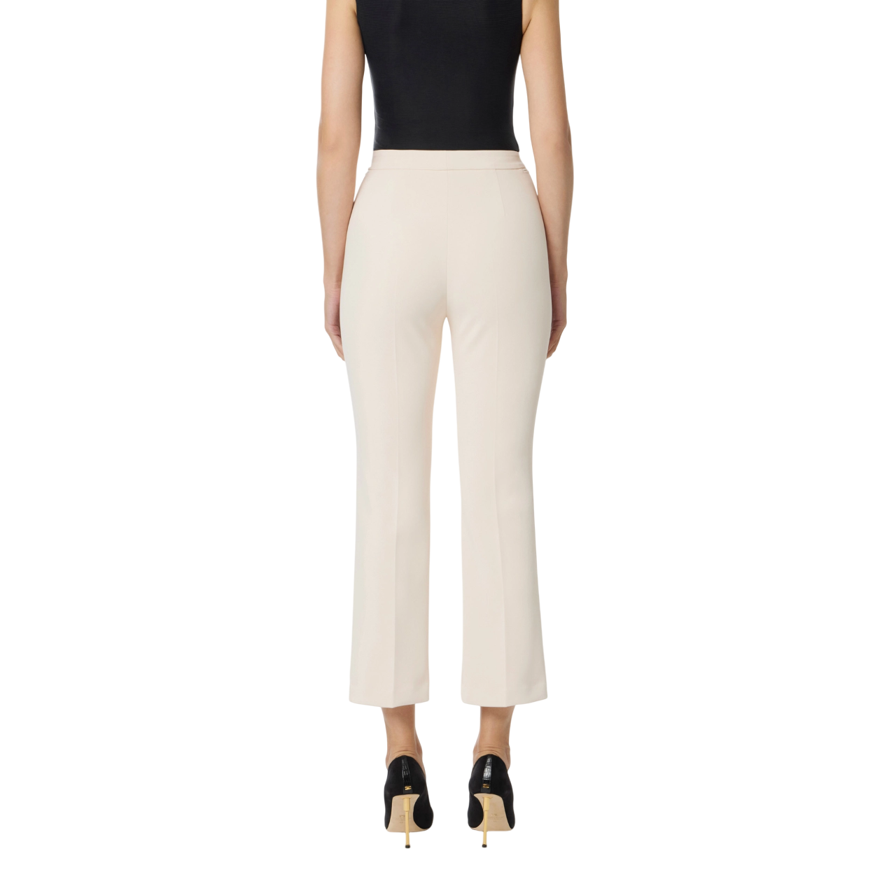 Elisabetta Franchi pantaloni slim in crepe panna