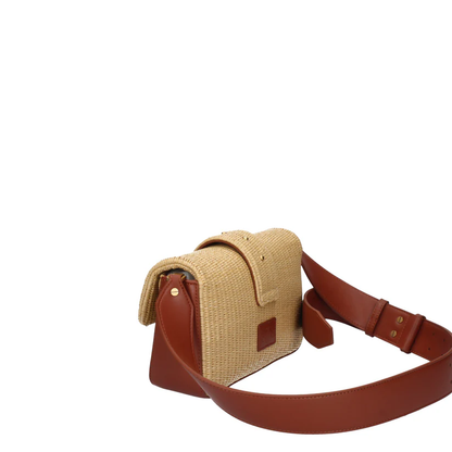 Pinko borsa Love One Mini Slouchy in rafia beige