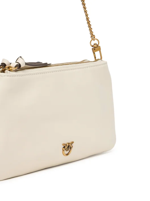 Pinko borsa Double Mini in pelle bianco