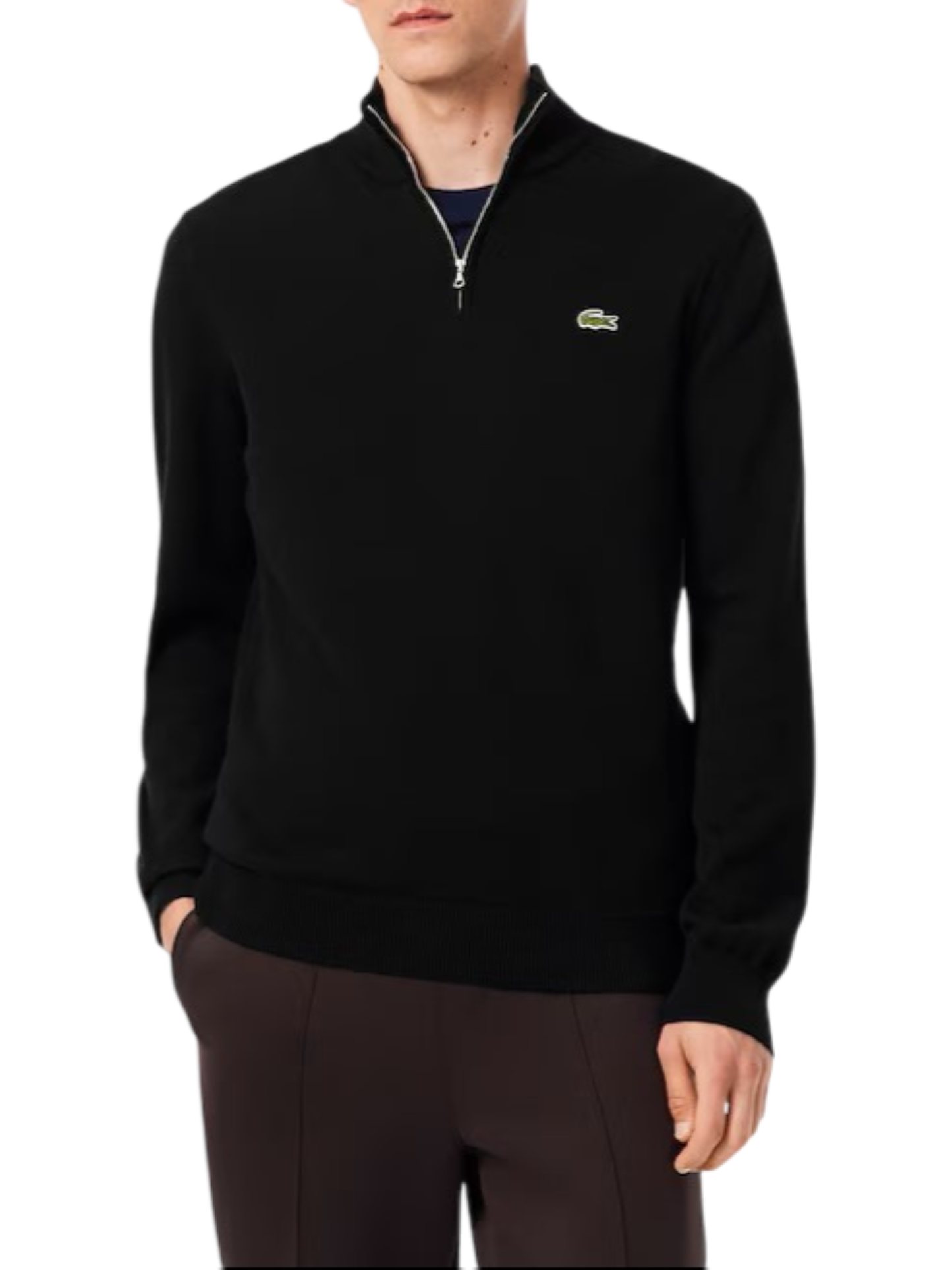 Lacoste maglia pullover mezza zip nero