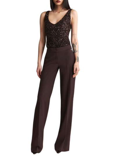 Aniye By top Luxy con paillettes marrone