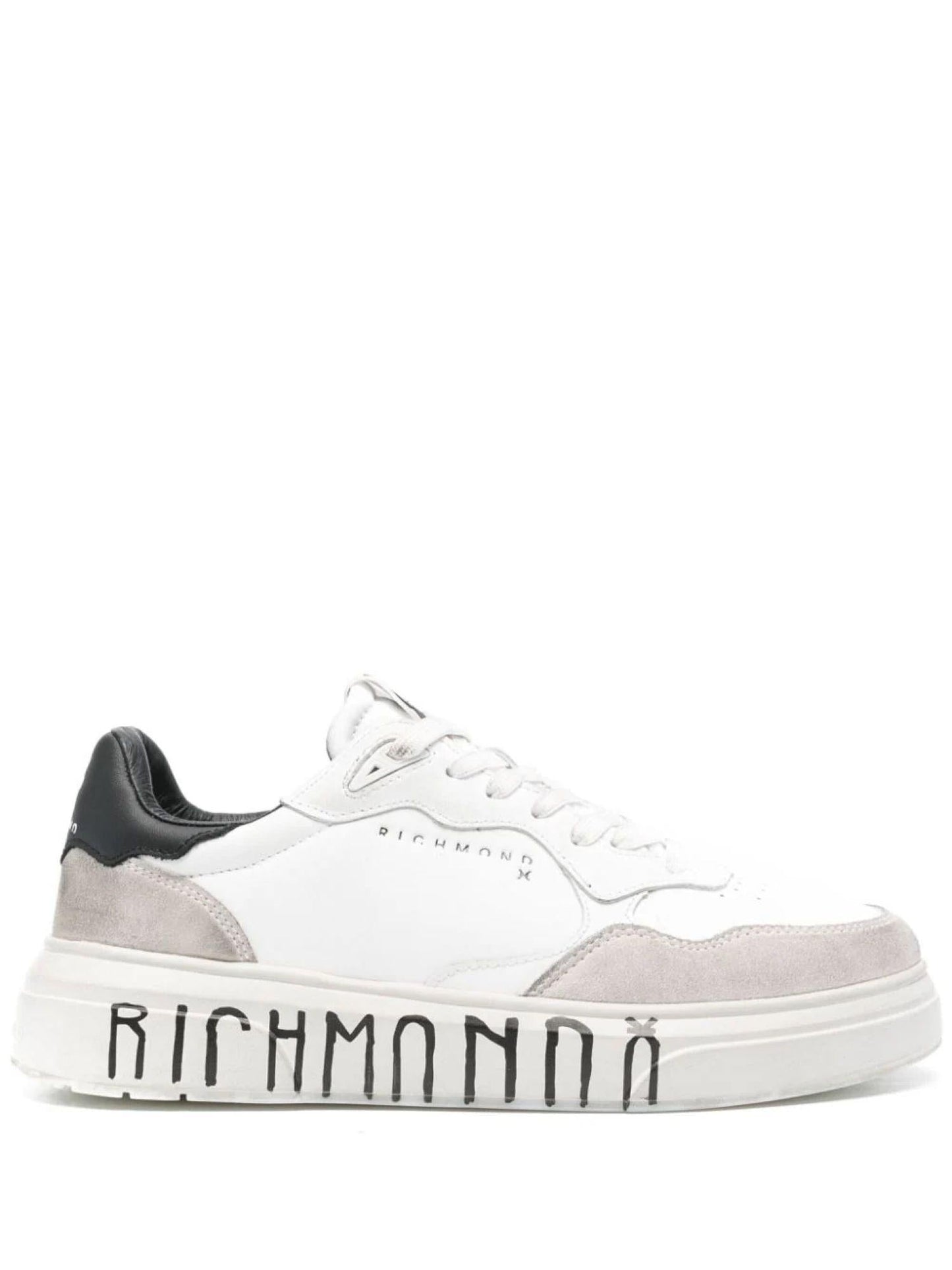John Richmond sneakers in ecopelle e suede avorio