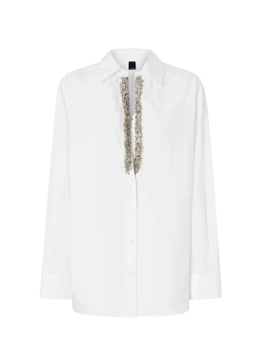 Pinko camicia Capirai con dettagli gioiello bianco