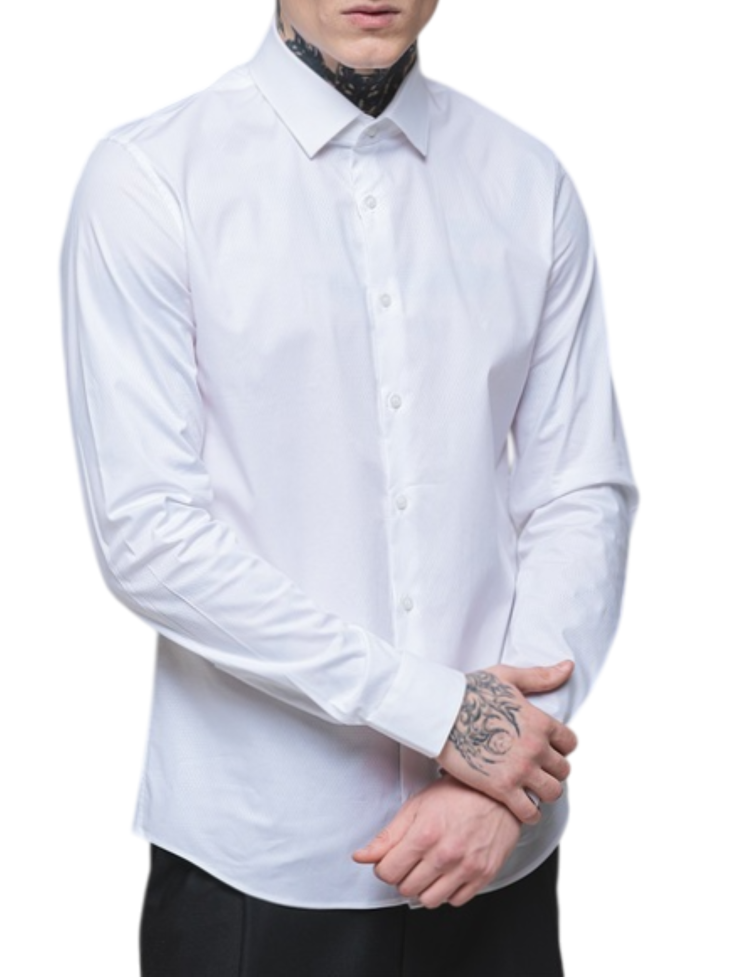 Calvin Klein camicia manica lunga slim fit bianco