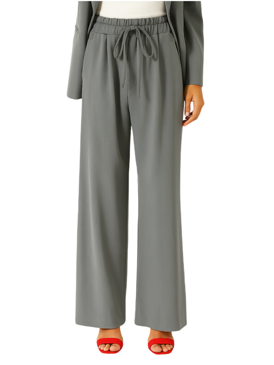 Vicolo pantaloni gamba larga con coulisse grigio