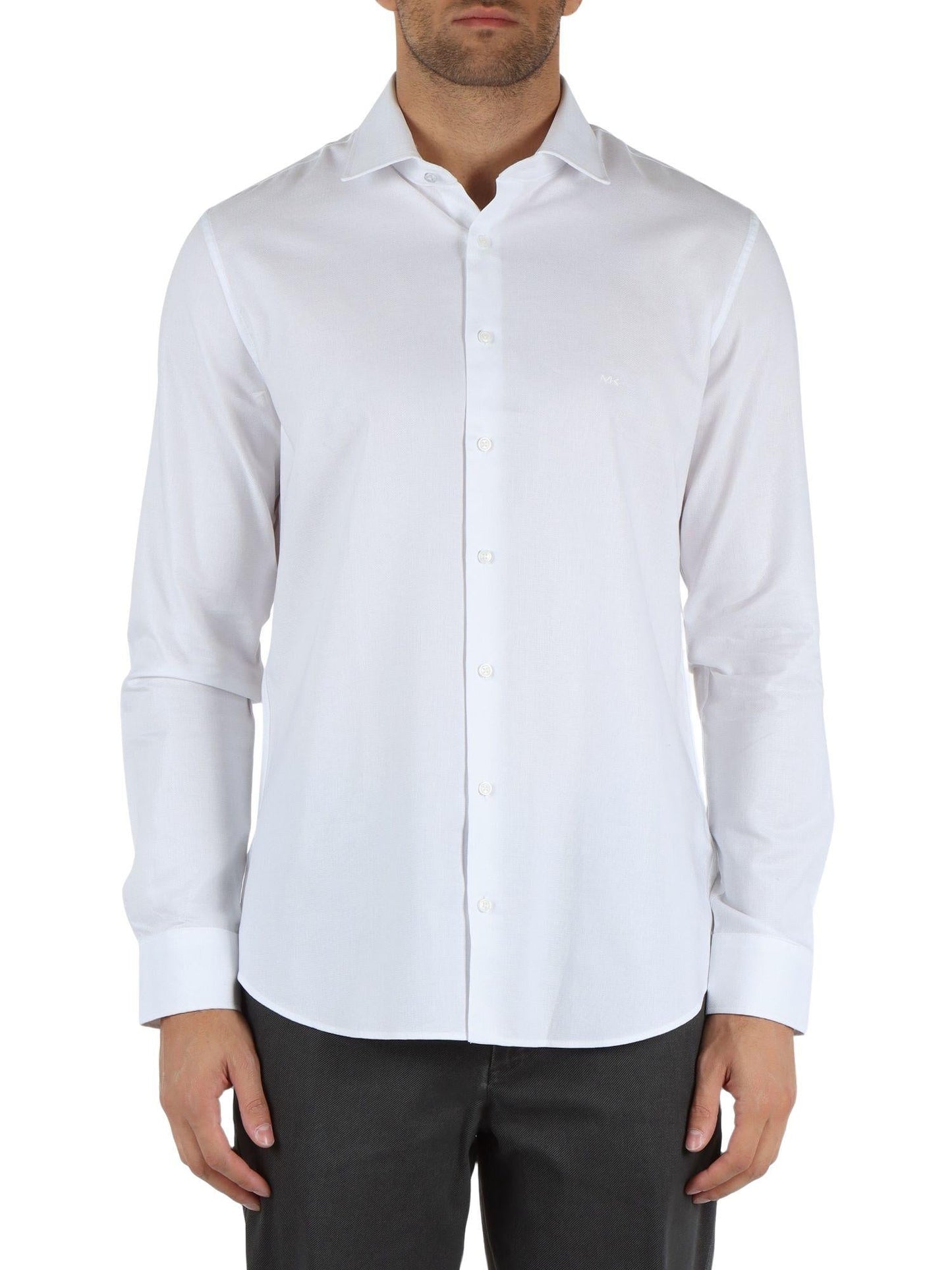 Michael Kors camicia manica lunga slim fit bianco
