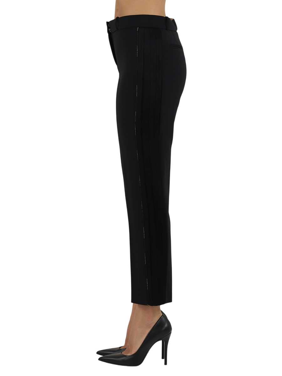 Elisabetta Franchi pantaloni slim con dettagli satin nero