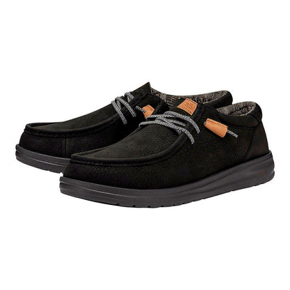 Hey Dude mocassini Wally Grip in pelle nero