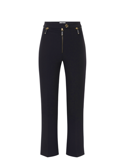 Elisabetta Franchi pantaloni slim in crepe nero