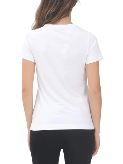 Pinko T-shirt manica corta Bussolotto con logo bianco