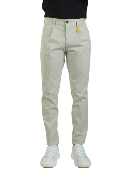 Manuel Ritz pantaloni slim fit con pinces beige