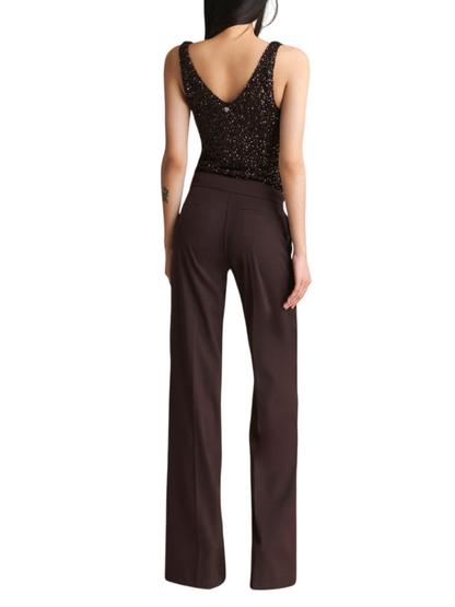 Aniye By top Luxy con paillettes marrone