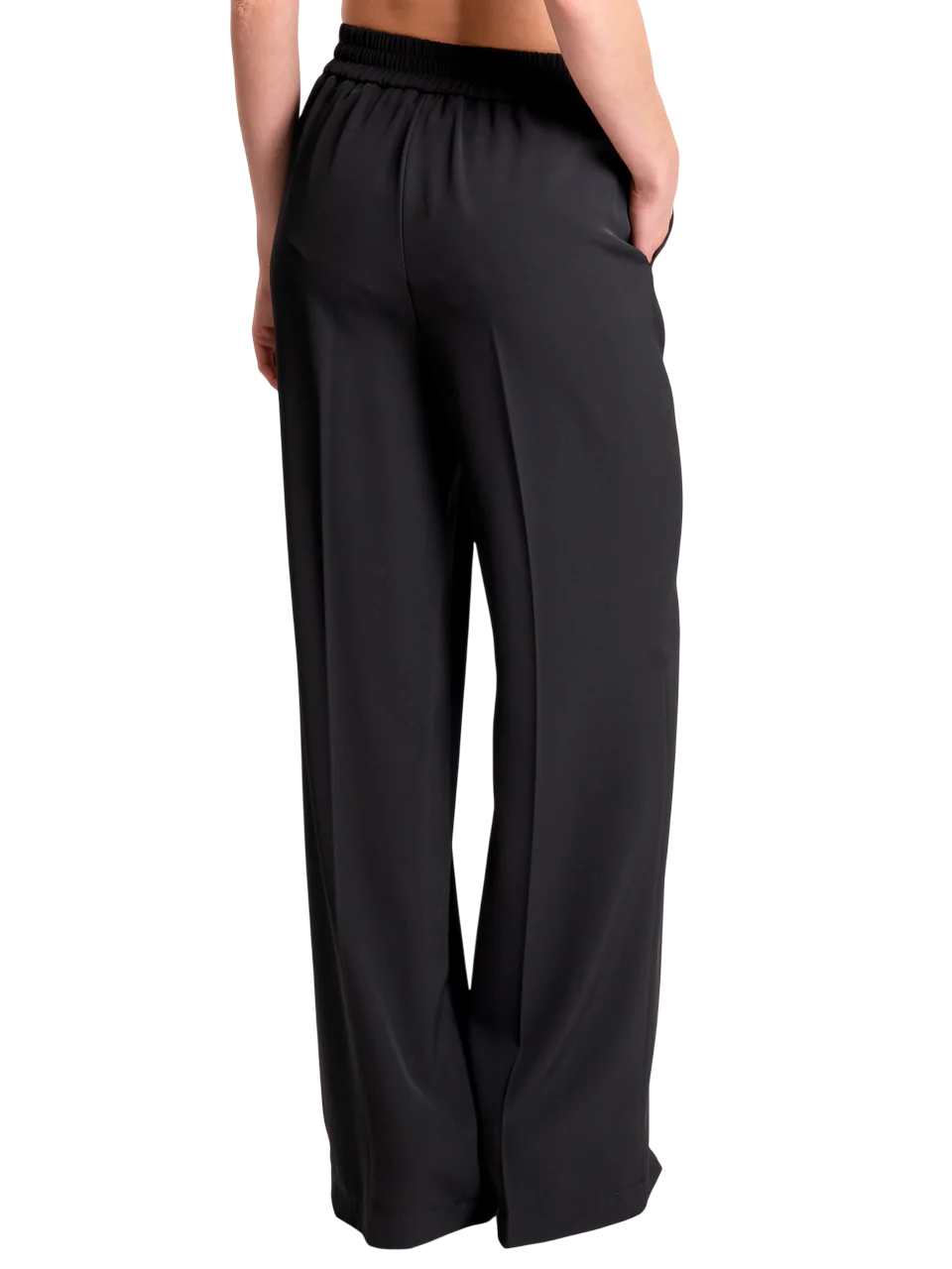 Vicolo pantaloni palazzo in tessuto fluido nero