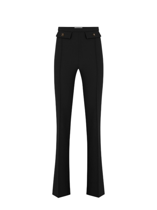 Elisabetta Franchi pantaloni a zampa in crepe nero