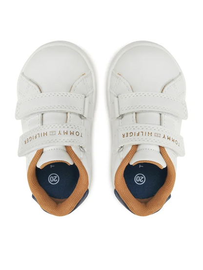 Tommy Hilfiger sneakers in ecopelle con velcro bianco