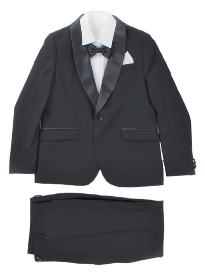 Brando completo elegante giacca camicia pantaloni nero