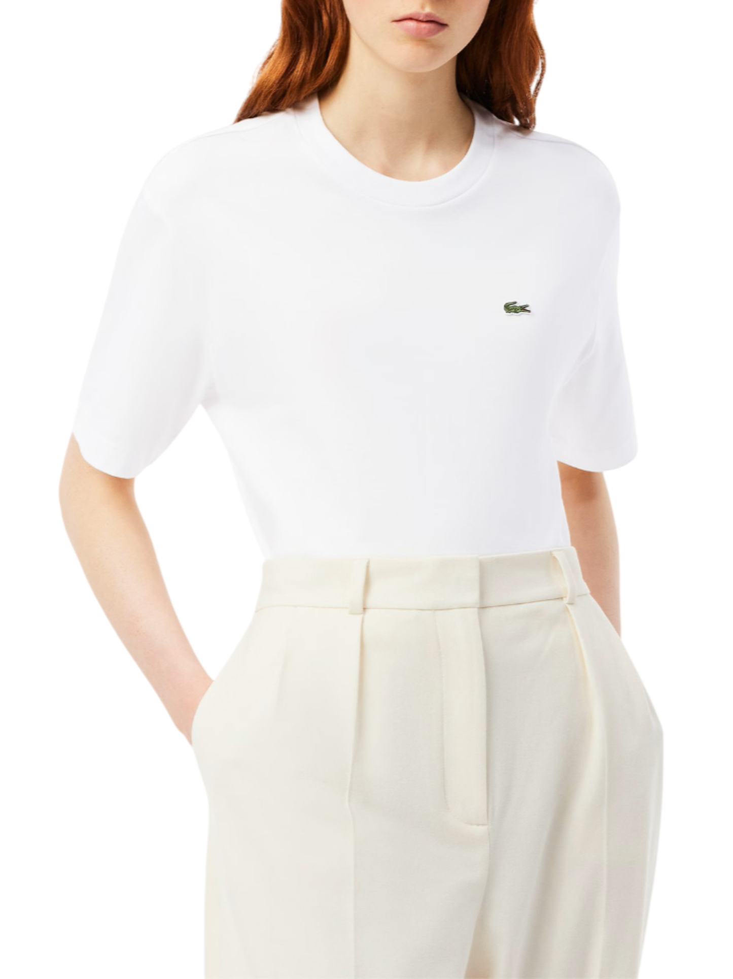 Lacoste T-shirt manica corta in jersey bianco