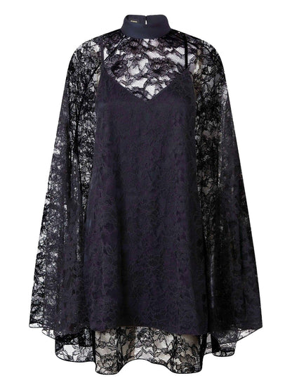 Pinko abito corto Scarabeo in pizzo blu